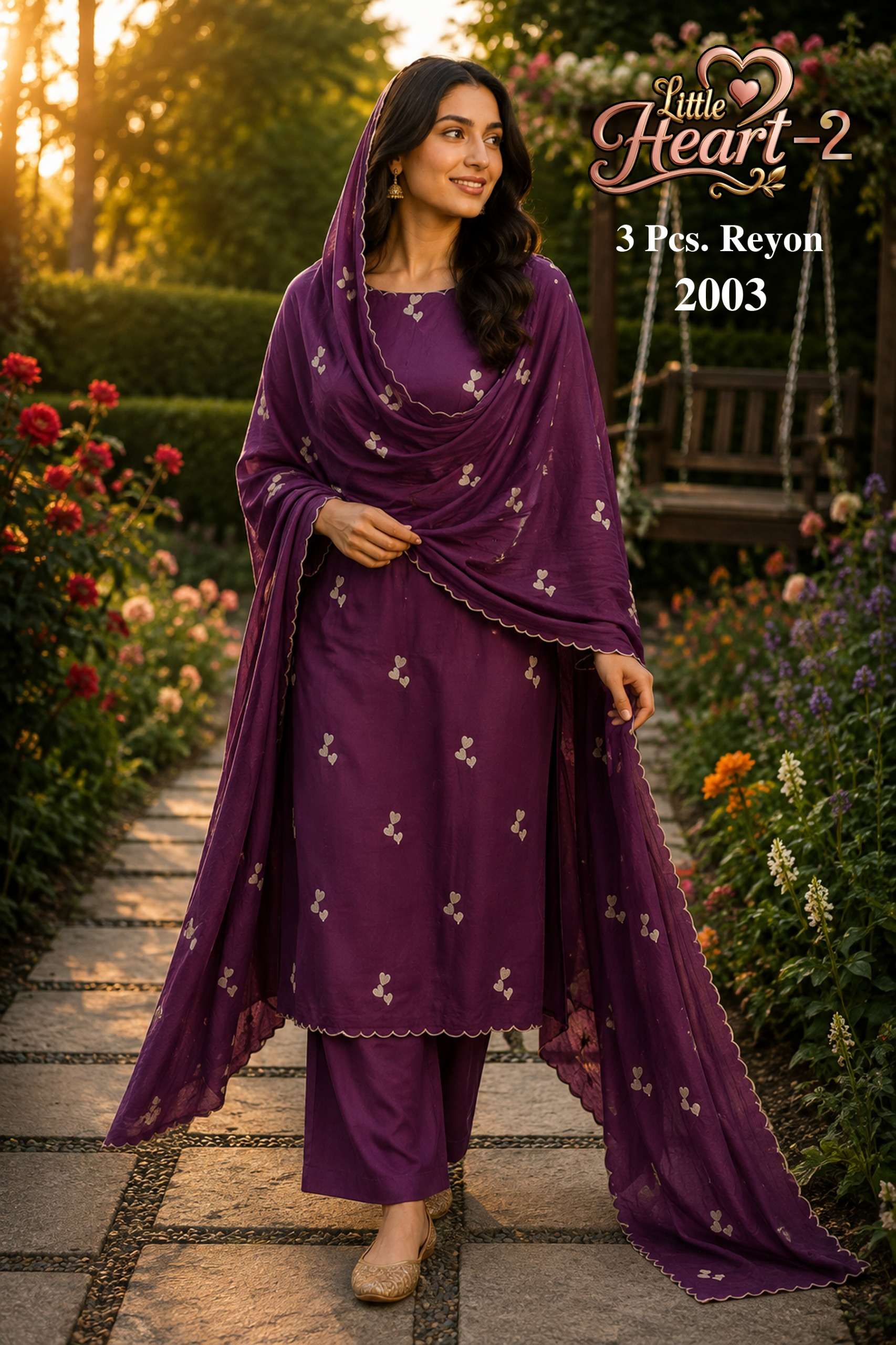 LITTLE HEART REYON VOL 2 RAYON WORK SALWAR SUIT COLLECTION UNSTITCH BRAND SURAT MARKET